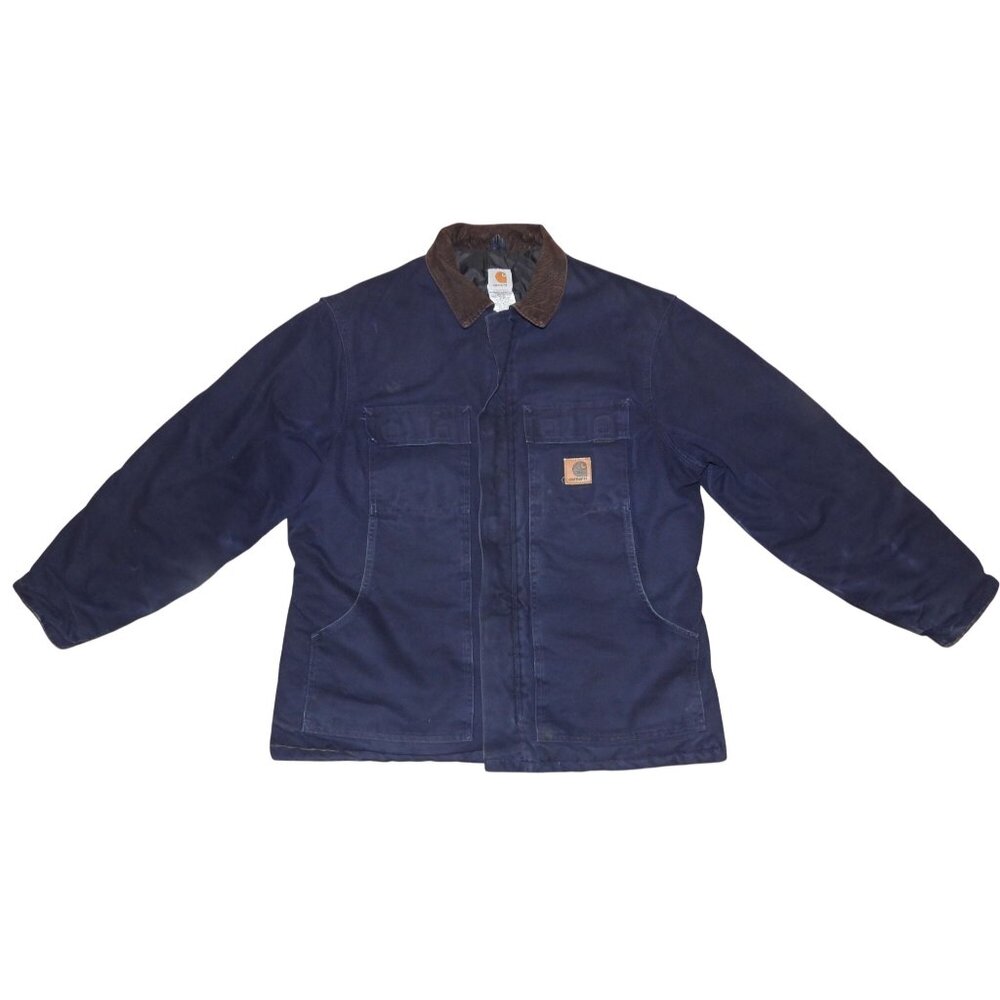 Vintage Carhartt C26 MDT Midnight Blue Jacket Mens Large Regular Union Made - Picture 1 of 10